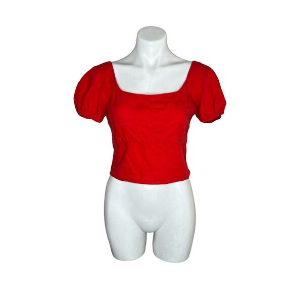 URBAN OUTFITTERS Square Neck Corset Inspired Blouse Size Large - Picture 1 of 6